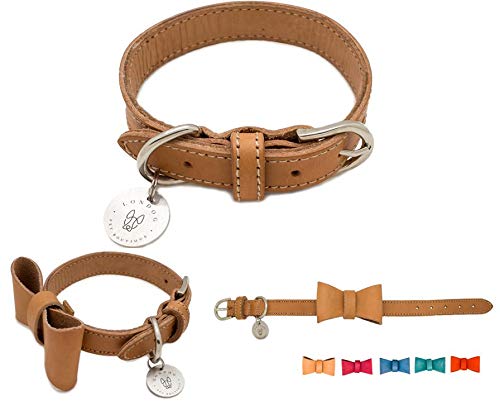 Premium LONDOG Leather Dog Collar - Adjustable, Durable & Stylish Pet Collar for Small, Medium & Large Dogs - Perfect for Walks, Training & Everyday Use