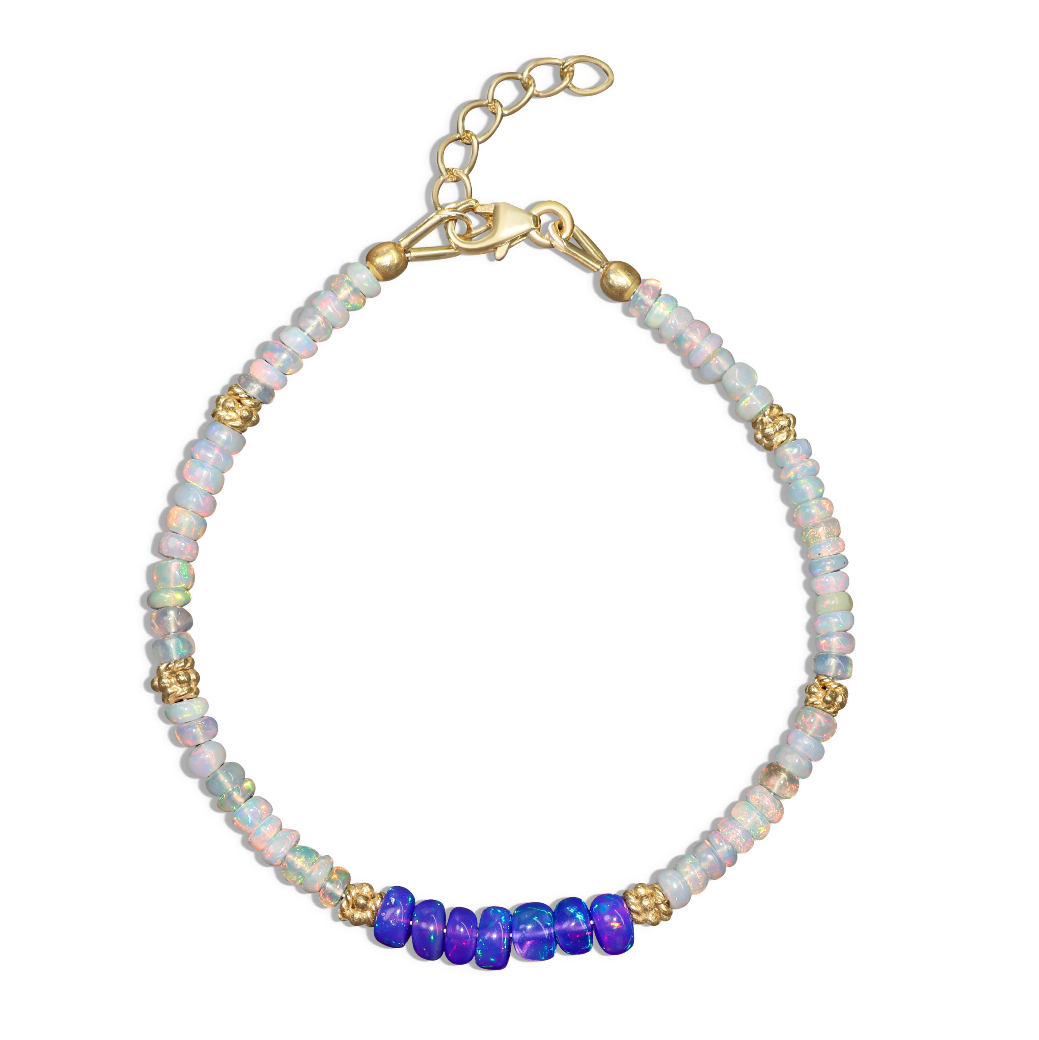 Natural Lavender & White Opal Gemstone Beaded Bracelet for Women - Healing Crystal Jewelry for Meditation, Yoga & Spiritual Wellness