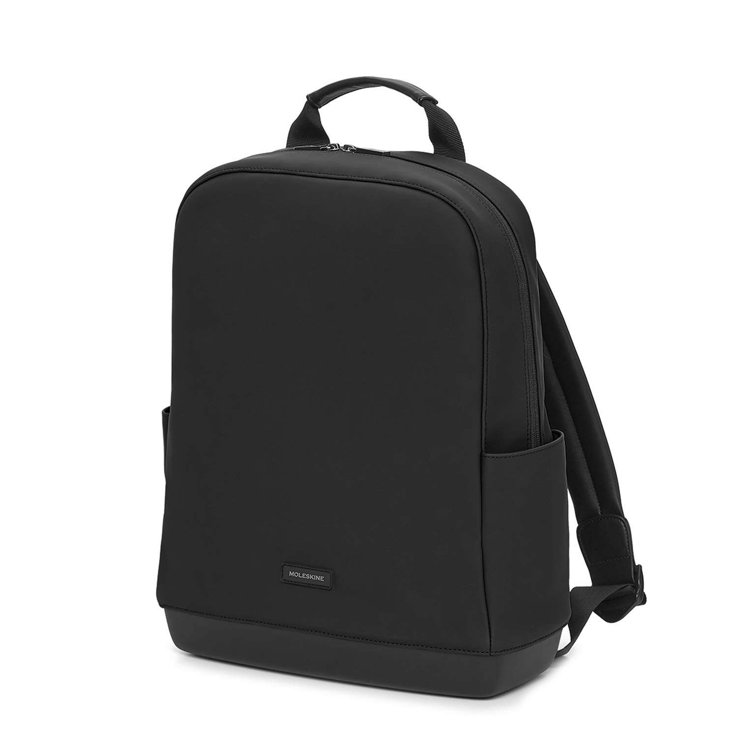 Premium Moleskine Backpack for Business & Travel - Soft Touch PU Leather, Fits 15-Inch Laptop - Stylish Black Work Backpack for Professionals & Students - Perfect for Office, Commuting & College Use