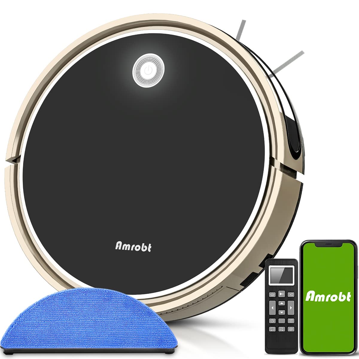 Smart Robot Vacuum and Mop Cleaner with APP Control - 120Min Runtime, Self-Charging, Gyro Navigation - Works with Alexa - Perfect for Hardwood Floors & Pet Hair Cleaning