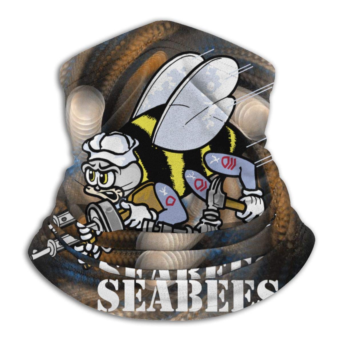 Navy Seabees Neck Warmer - Winter Scarf for Men & Women, Fleece Lined Multifunctional Headwear for Cold Weather - Perfect for Outdoor Activities, Hiking, and Military Use