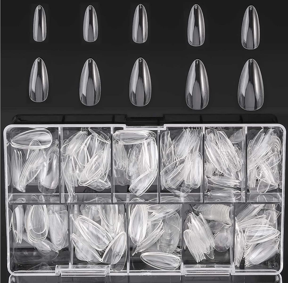 500 Pcs Coffin Ballerina Press On Nails - Long Acrylic False Nails Full Coverage No C Curve with Storage Case - Nail Salon Supplies & DIY Nail Extensions for Parties, Weddings, Special Occasions