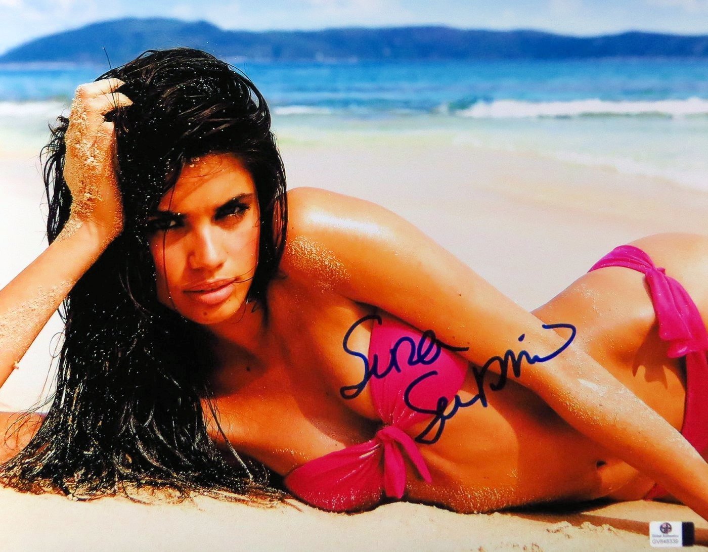 Sara Sampaio Signed Autographed 11x14 Photo - Pink Bikini Portrait - Limited Edition Collectible - Perfect for Fans, Wall Decor & Memorabilia Display