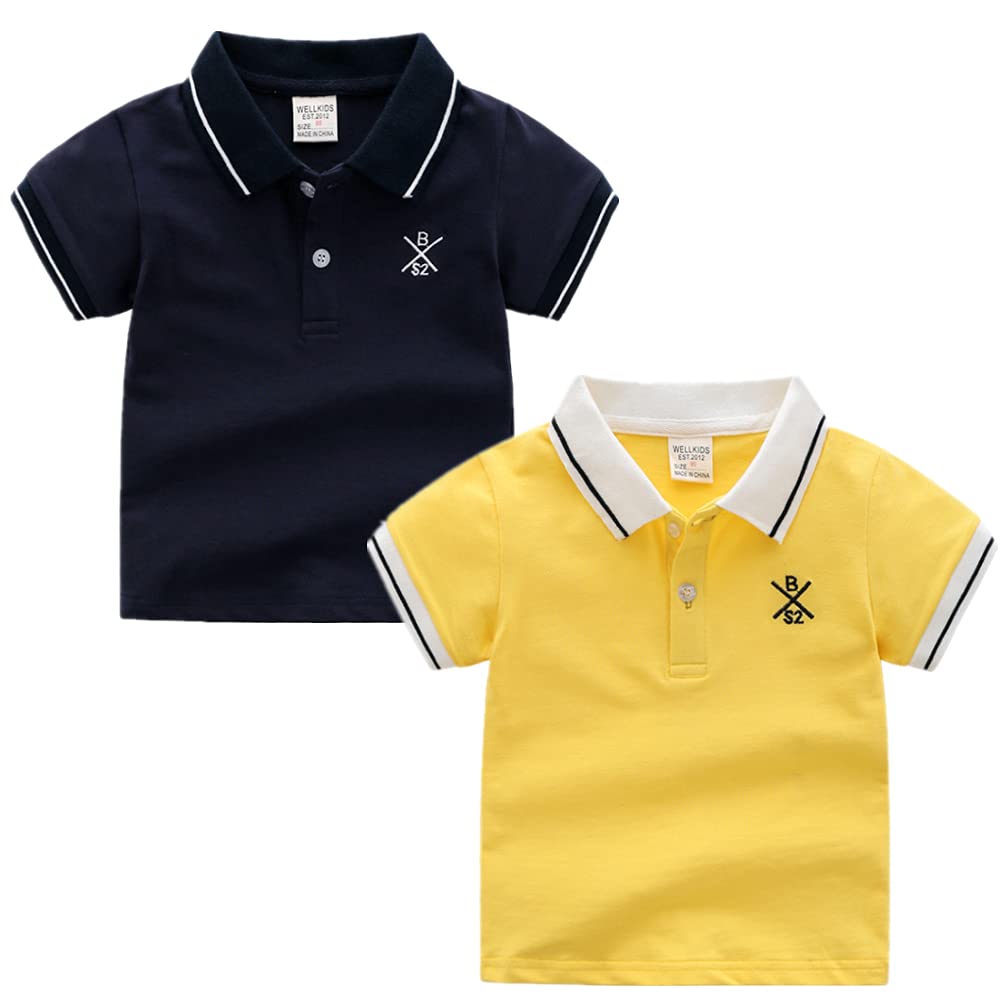 Boys' Classic White Cotton Polo Shirts - Short Sleeve Toddler Uniform T-Shirts for School & Play | Comfortable Kids Casual Wear for Everyday Outfits