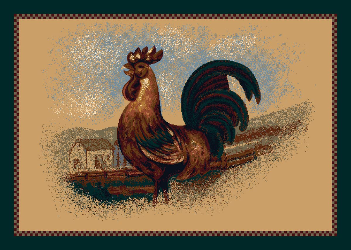 Fall Seasonal Rise and Shine Rooster Doormat 2'8