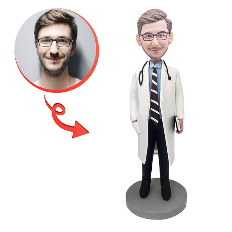Custom Doctor With Stethoscope Bobblehead - Personalized Medical Gift for Doctors, Nurses & Healthcare Professionals - Perfect for Office Decor, Graduation Gifts & Appreciation Presents