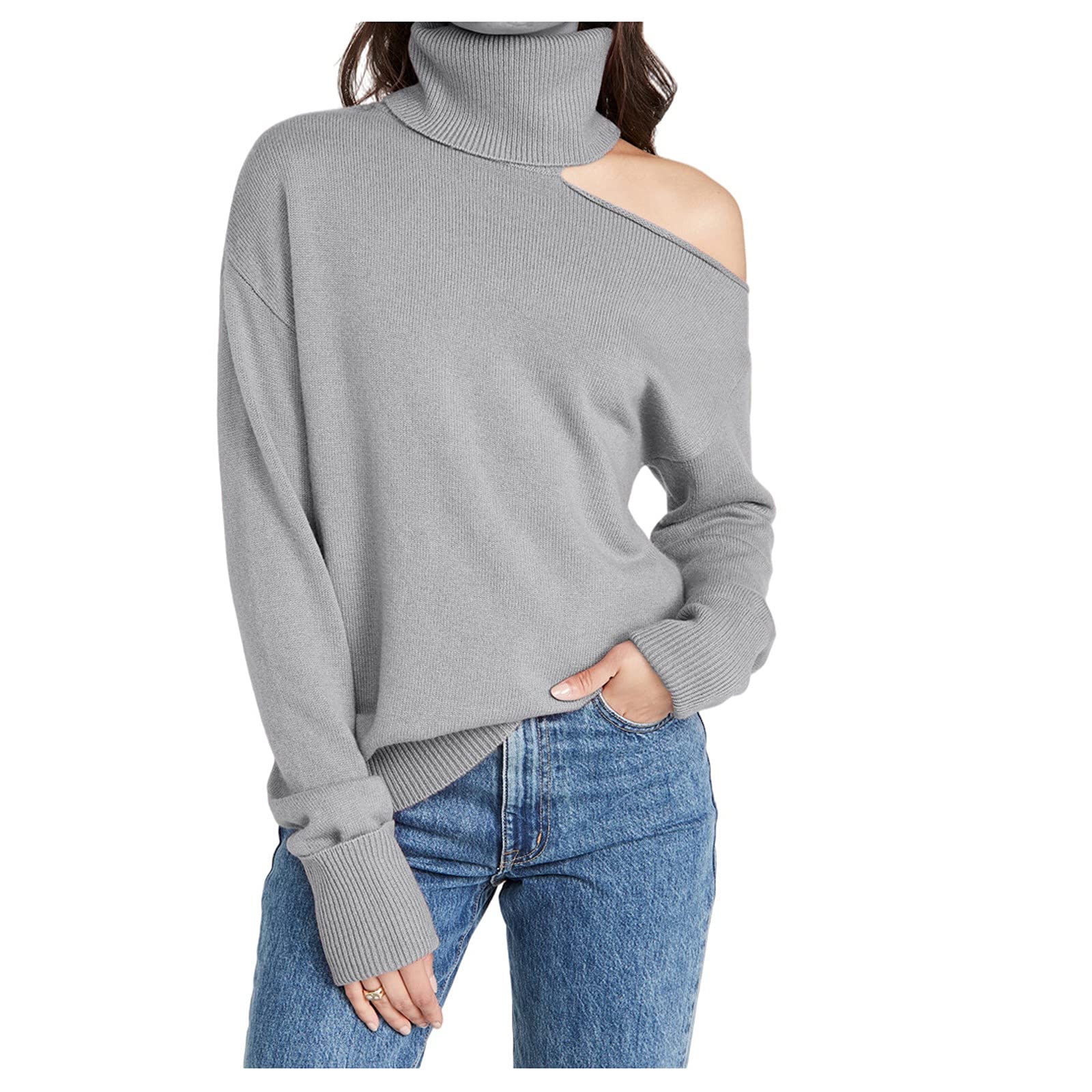 Sexy Off-Shoulder Sweater for Women - Cozy Fall Pullover for Date Night