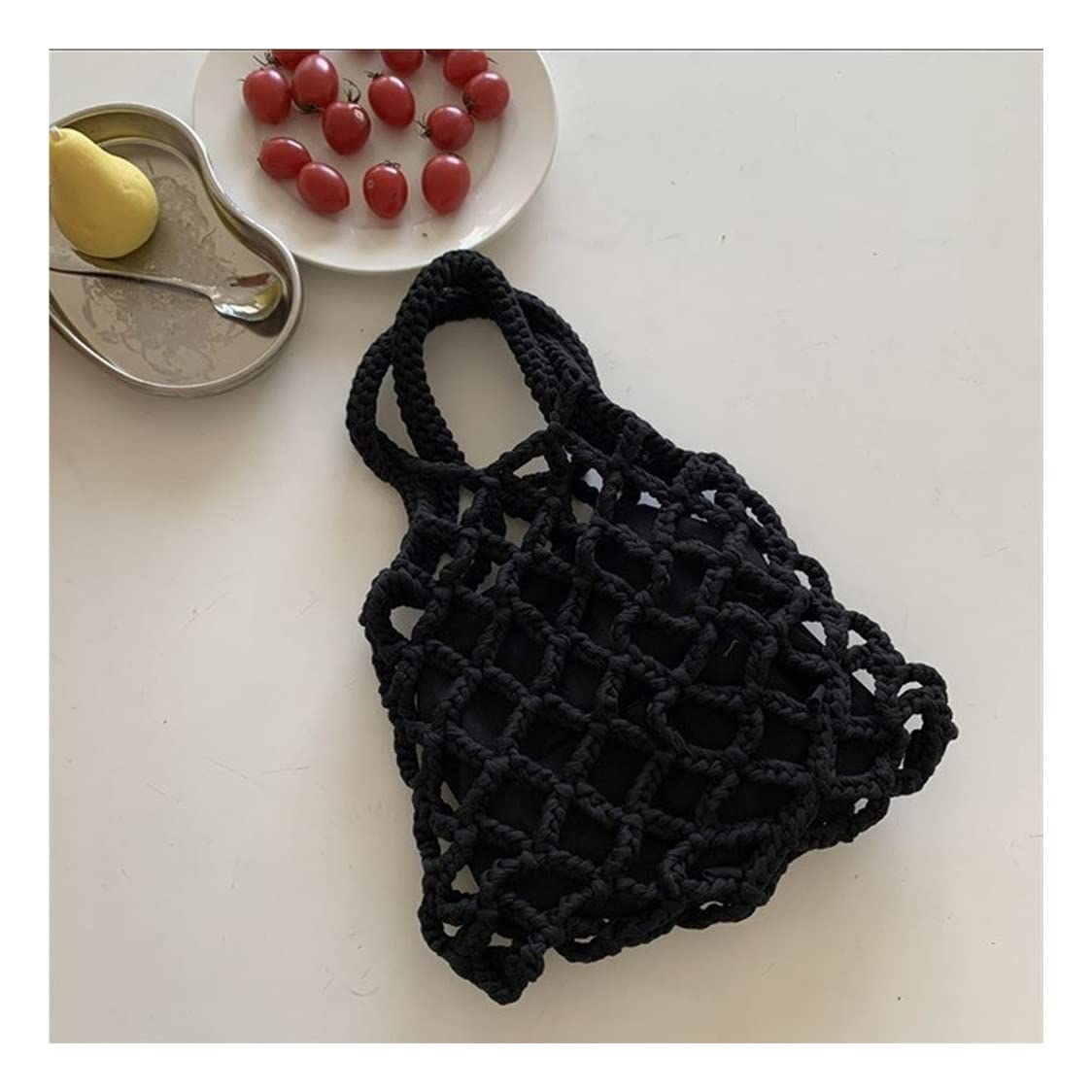 SLATIOM Crochet Bucket Bag for Women - Beach Tote & Shopping Bag for Summer Outings