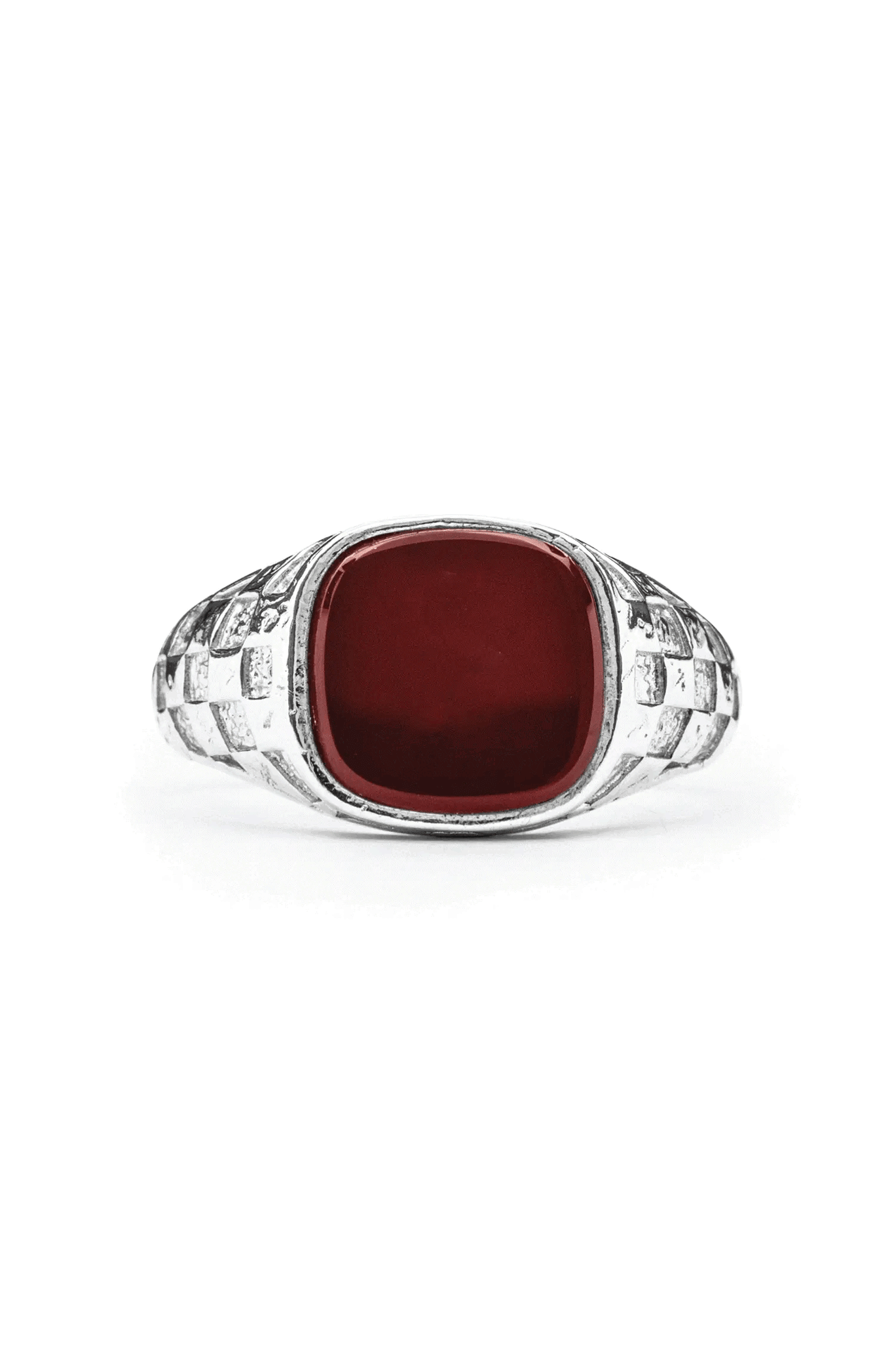 Check Signet Carnelian Stone Ring - Elegant Vintage Jewelry for Women & Men - Perfect for Weddings, Parties & Everyday Wear