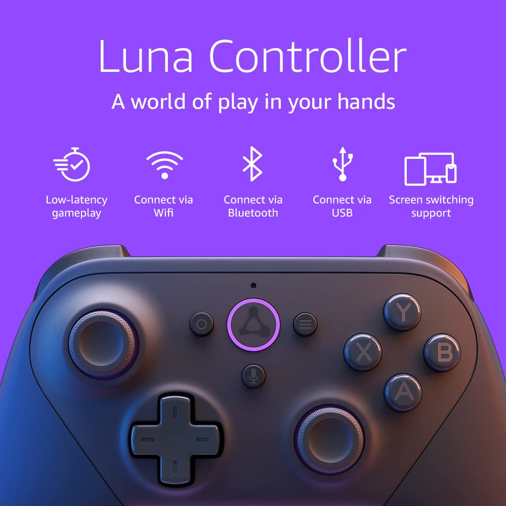 Luna Wireless Controller for PC, PS4, PS5, Switch - Bluetooth Gamepad with Dual Vibration, Ergonomic Design - Perfect for Gaming, Streaming & Esports