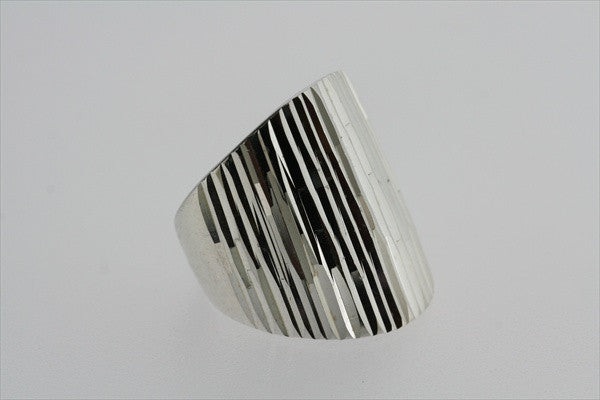 Diamond Stripe Long Signet Ring for Women - Elegant Gold & Silver Statement Jewelry for Everyday Wear, Gifts & Special Occasions