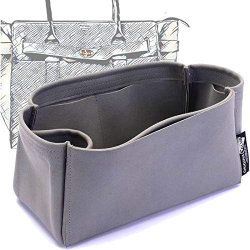 Genuine Suede Leather Handbag Organizer Insert - Compatible with Small Zipped Bayswater Tote & Designer Bags | Perfect for Work, Travel & Everyday Use