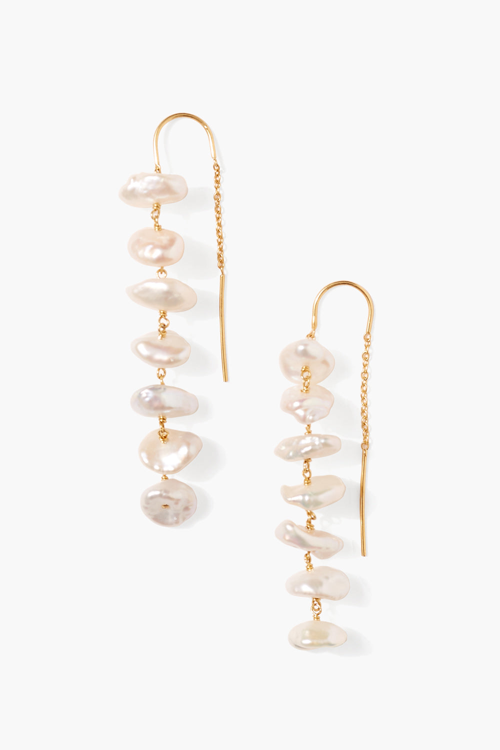 Anini Thread Thru Earrings - 14K Gold Plated Minimalist Hoop Earrings for Women | Perfect for Everyday Wear, Parties & Special Occasions