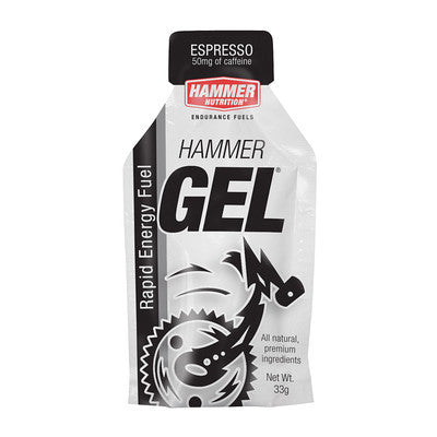 Hammer Energy Gel 33g - Caffeinated Espresso Flavor for Runners & Cyclists - Quick Energy Boost During Workouts & Endurance Sports