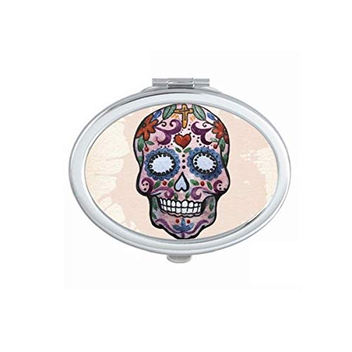 DIYthinker Purple Mexico National Culture Illustration Mirror - Portable Foldable Double-Sided Makeup & Glasses Mirror for Travel, Home Vanity, and Handbag Essentials