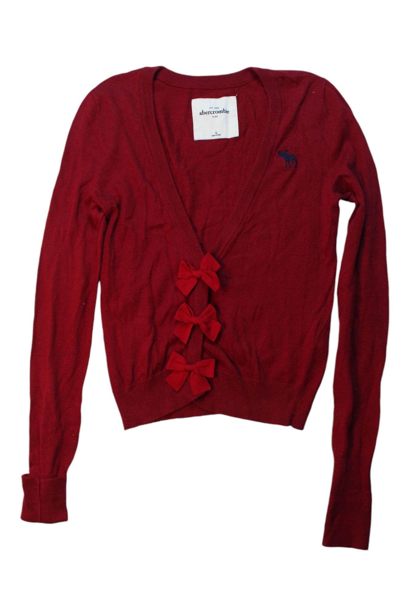 Abercrombie & Fitch Women's Cardigan Sweater - Soft Knit Long Sleeve Open Front Wrap - Size 14Y - Perfect for Casual Outfits, Office Wear & Cozy Layering