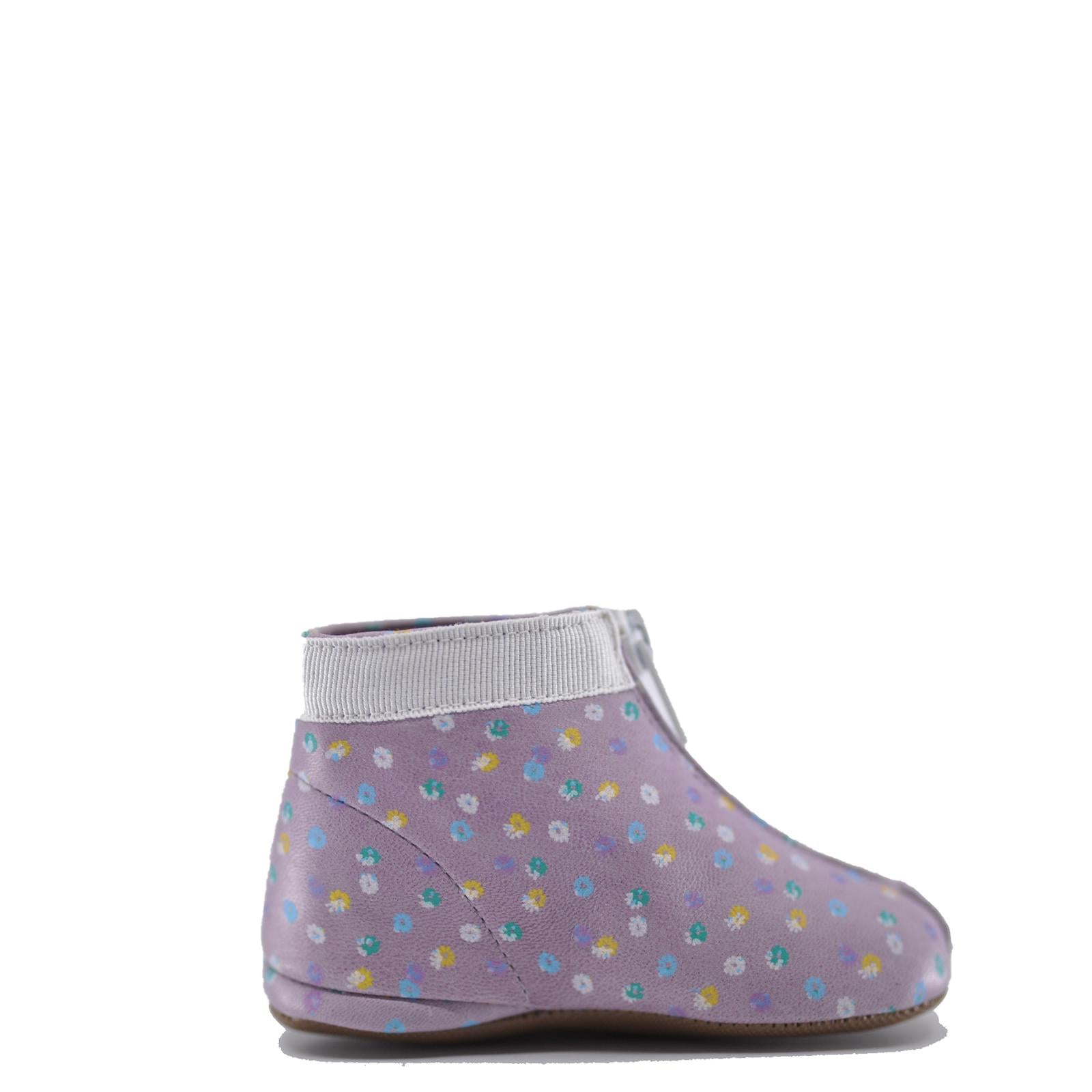 Pepe Lilac Floral Zipper Baby Booties - Soft & Comfortable Infant Shoes for Newborns & Toddlers - Perfect for Outfits, Photo Shoots & Special Occasions