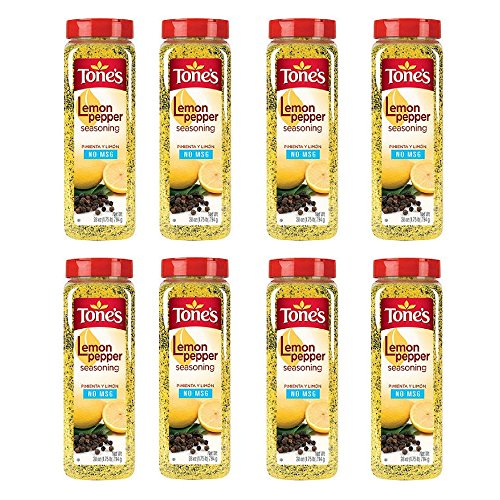 Tone's Lemon Pepper Seasoning Blend - 28 oz Shaker (8 Bottles) | All-Purpose Spice for Chicken, Fish, Salads & Grilling | Perfect for Home Cooking & Restaurant Use