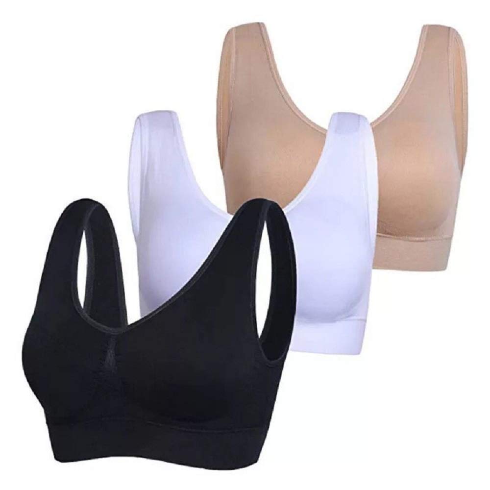 Upgrade Padded Sports Bras for Women - Freedom Seamless Spandex Bra with Removable Pads - High Support Workout Bra for Running, Yoga & Gym
