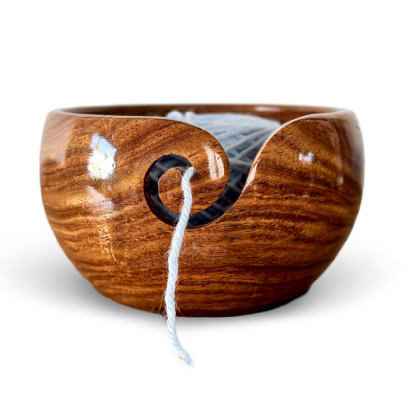 Premium Rosewood Yarn Bowls for Knitting & Crocheting - Handcrafted Wooden Yarn Holder with Smooth Glide - Perfect for Crafting, DIY Projects & Gift Giving