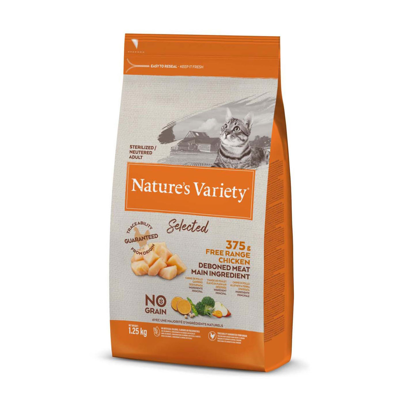 Nature's Variety Instinct Original Grain-Free Dry Cat Food - Real Chicken Recipe, High Protein, Natural Ingredients for Adult Cats - Perfect for Indoor & Outdoor Cats, Mealtime & Training Treats