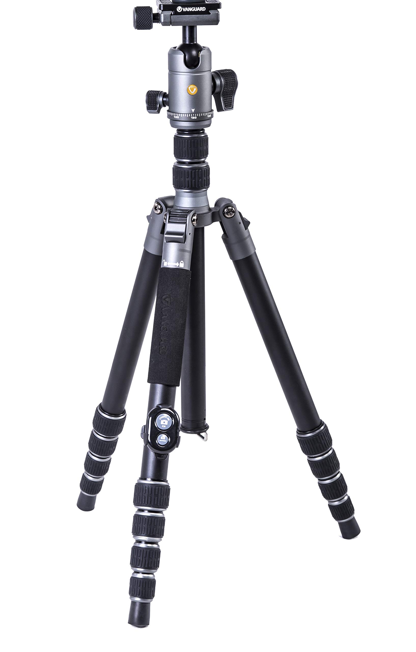 Vanguard VEO 3GO 265HAB Compact Aluminum Travel Tripod with Ball Head - Lightweight Camera Tripod for DSLR & Mirrorless Cameras | Includes Monopod, Smartphone Holder & Bluetooth Remote | Perfect for Travel Photography, Vlogging & Outdoor Shooting