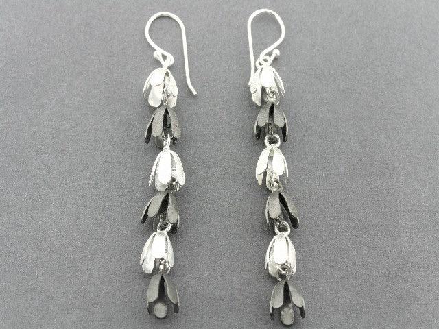 Forget Me Not Chain Drop Earrings - Sterling Silver & Oxidized Finish - Perfect for Weddings, Anniversaries & Romantic Gifts