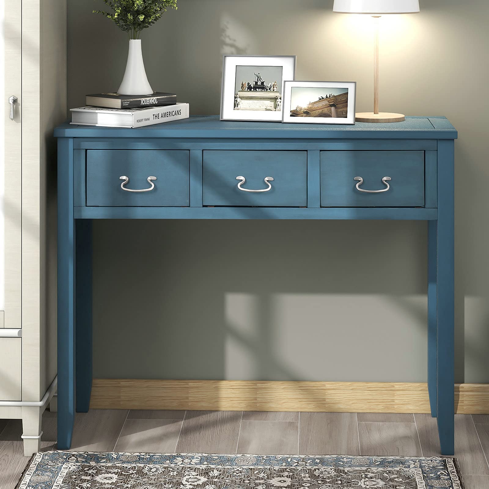 Modern Console Table with 3 Drawers - Entryway Sofa Table, Living Room Sideboard & Hallway Accent Furniture for Home Decor | Perfect for Small Spaces, Apartments & Farmhouse Style