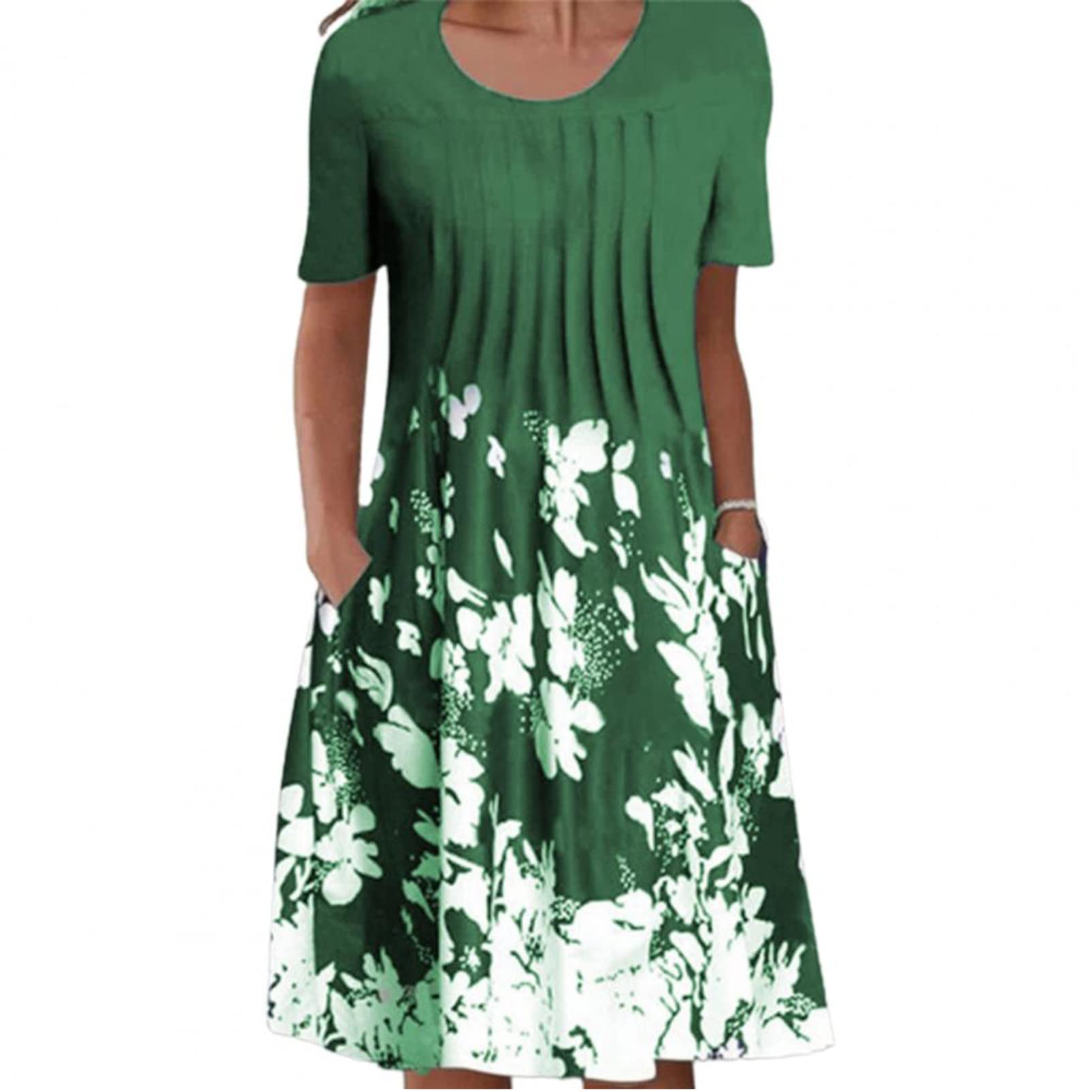 NUOWEN Women's Floral Print Summer Dresses for Mature Ladies - Elegant Fashionable Maxi Dress for Casual Wear, Beach Vacation & Special Occasions