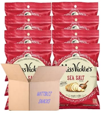 Ms. Vickie's Sea Salt Kettle Chips (16 Pack, 1.375oz) - Crunchy Snack Bundle for Parties, Picnics & Office Snacking | Wittbizz Premium Snacks