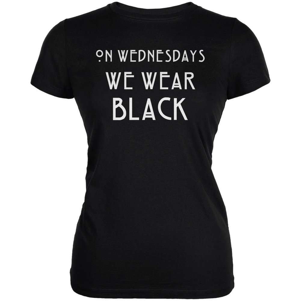 On Wednesdays We Wear Black Soft Cotton T-Shirt for Juniors | Trendy Casual Tee for School, Outings & Everyday Wear