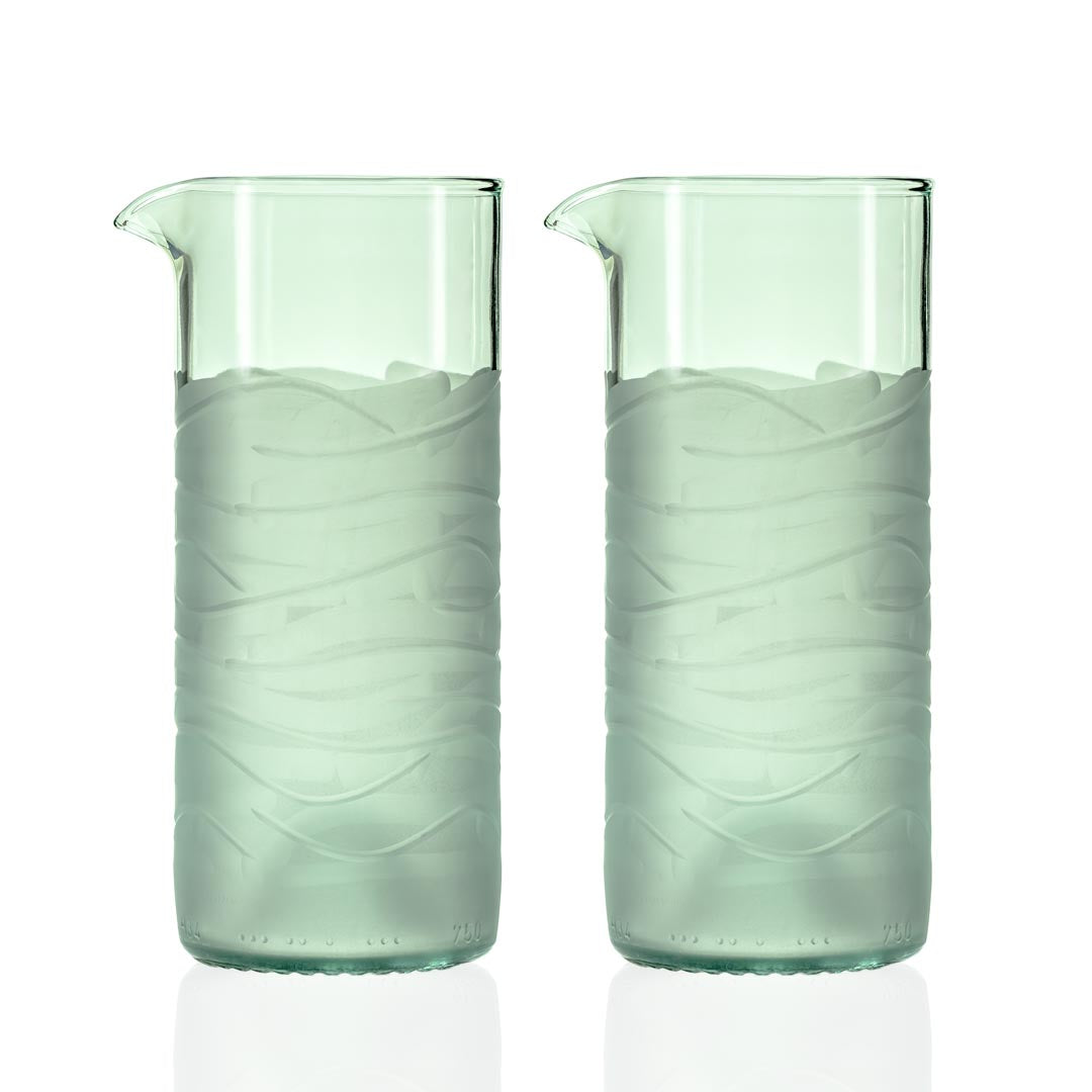 Glacier Glass 16oz Water Pitcher Set of 2 - BPA Free Glass Pitcher for Iced Tea, Lemonade & Infused Water - Perfect for Refrigerator, Parties & Outdoor Gatherings