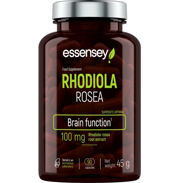 Essensey Rhodiola Rosea Supplement - 100mg, 90 Capsules | Natural Stress Relief & Energy Booster for Workout, Study & Daily Performance