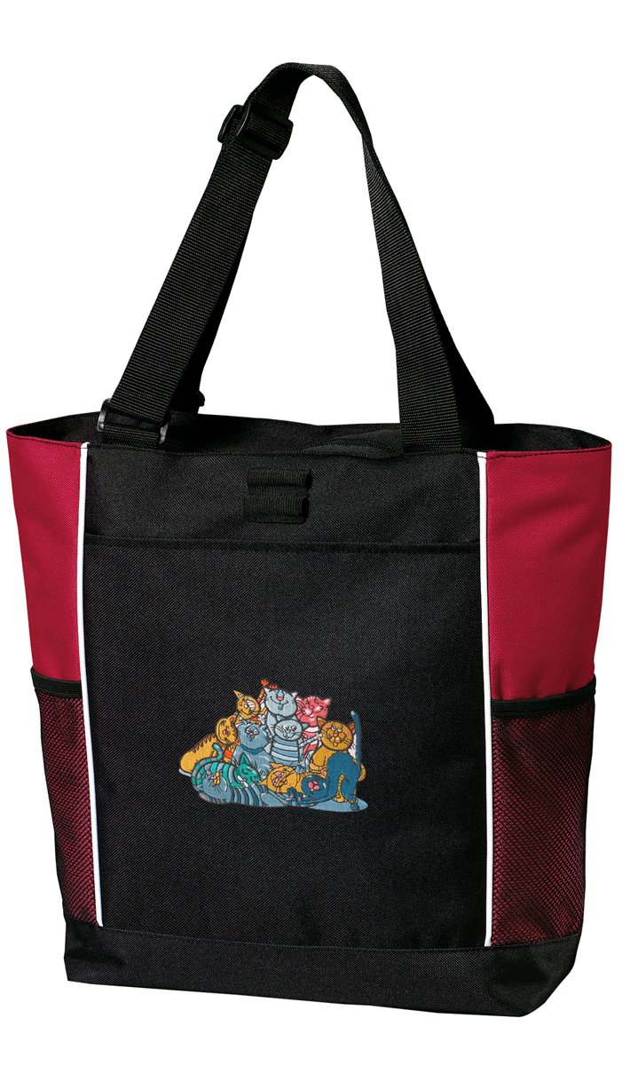 Stylish Red Cat Tote Bags for Women - Cute Feline Design Beach & Travel Tote - Perfect for Shopping, Groceries & Day Trips