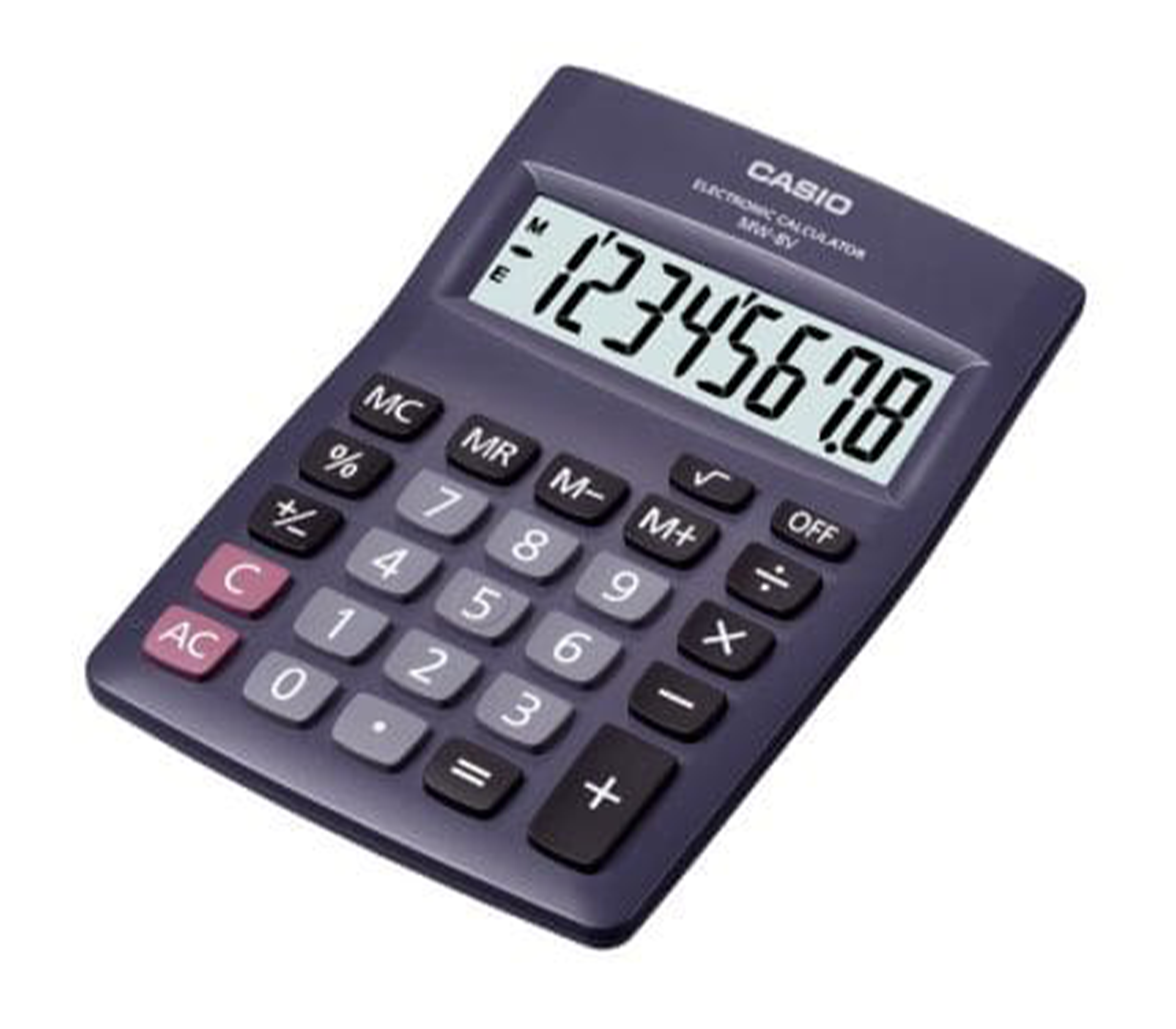 Casio MW 8V BK 8-Digit Desktop Calculator - Black | Perfect for Office, School & Home Accounting