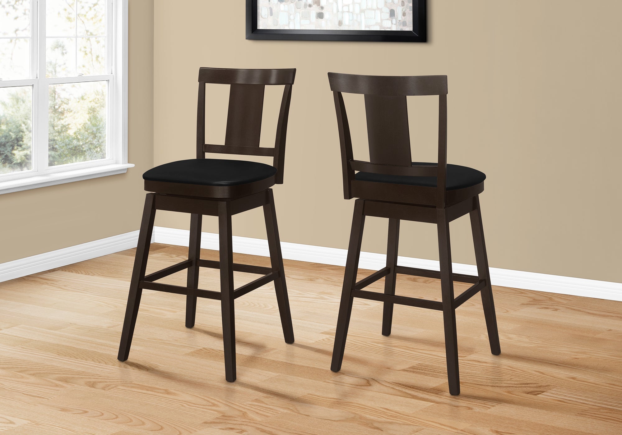 2-Pack Espresso Swivel Bar Stools 44