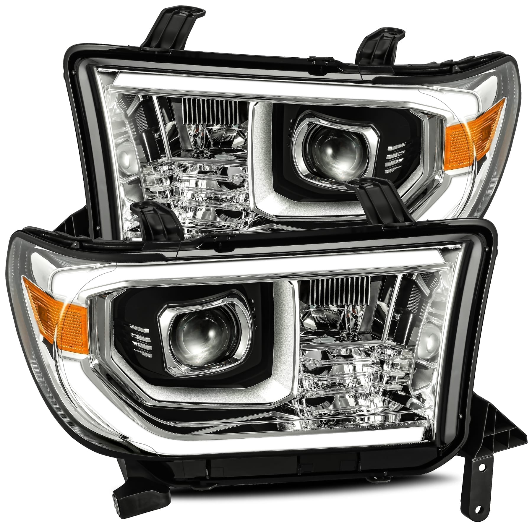 2008-2013 Toyota Sequoia Projector Headlights - Plank Style Design with Chrome Finish & Activation Light | Alpha Rex 880786 | Upgrade Your Night Driving Safety & Style