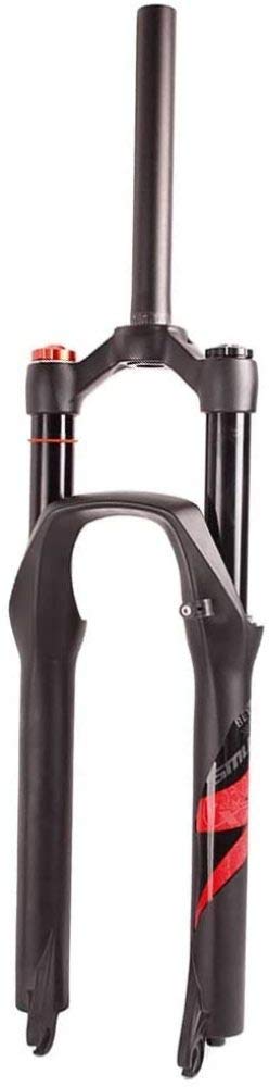 SLRMKK 26 Inch Mountain Bike Air Suspension Fork - 140mm Travel, Straight Tube, Damping Disc Brake, Manual ABS Lock (A-White) - Perfect for Trail Riding & Off-Road Cycling