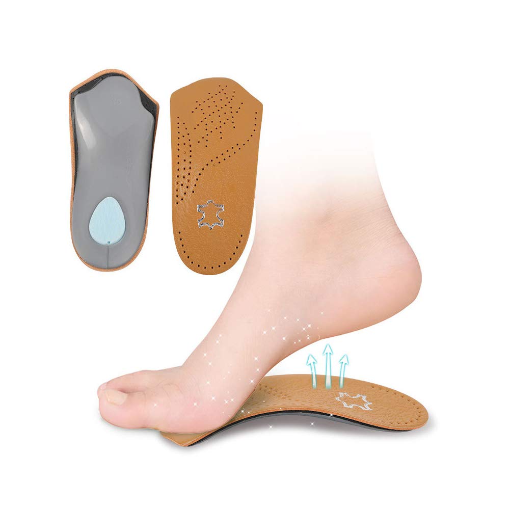 3/4 Length Orthotic Insoles with Metatarsal Pad & Arch Support - Cushioned Heel Pain Relief for Men & Women - Perfect for Running, Walking & Work Shoes