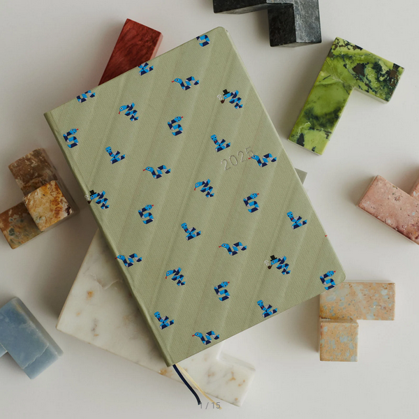 Hobonichi Techo 2025 Planner - Bow & Tie Snake Design A5 Size Daily Journal (January Start, Monday Start) English Edition - Perfect for Work, School & Personal Organization