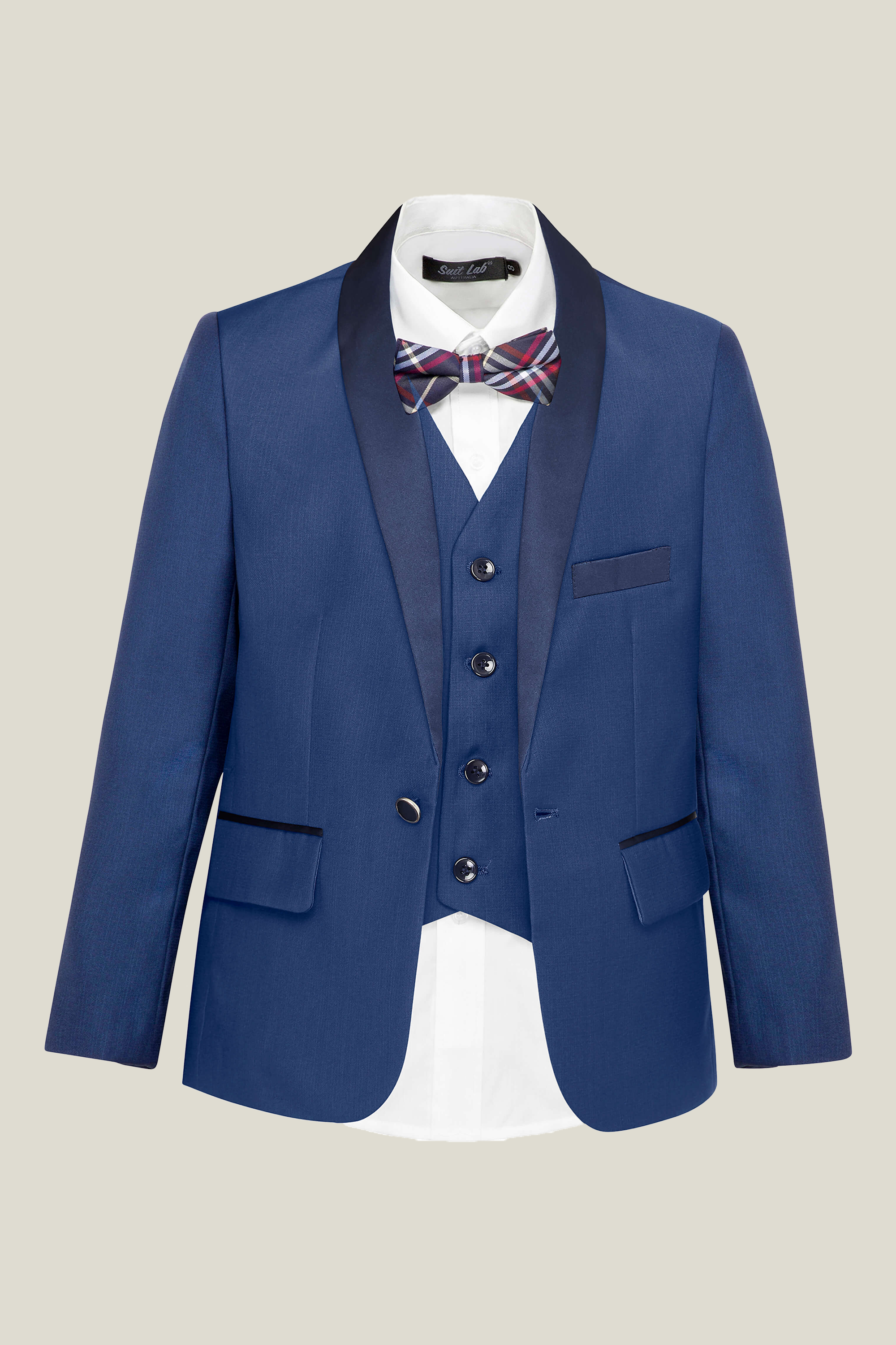 Boys Matte Navy Tuxedo Suit - Formal Wear for Weddings, Parties & Special Occasions | Premium Kids Suit for Pageants, Photos & Events