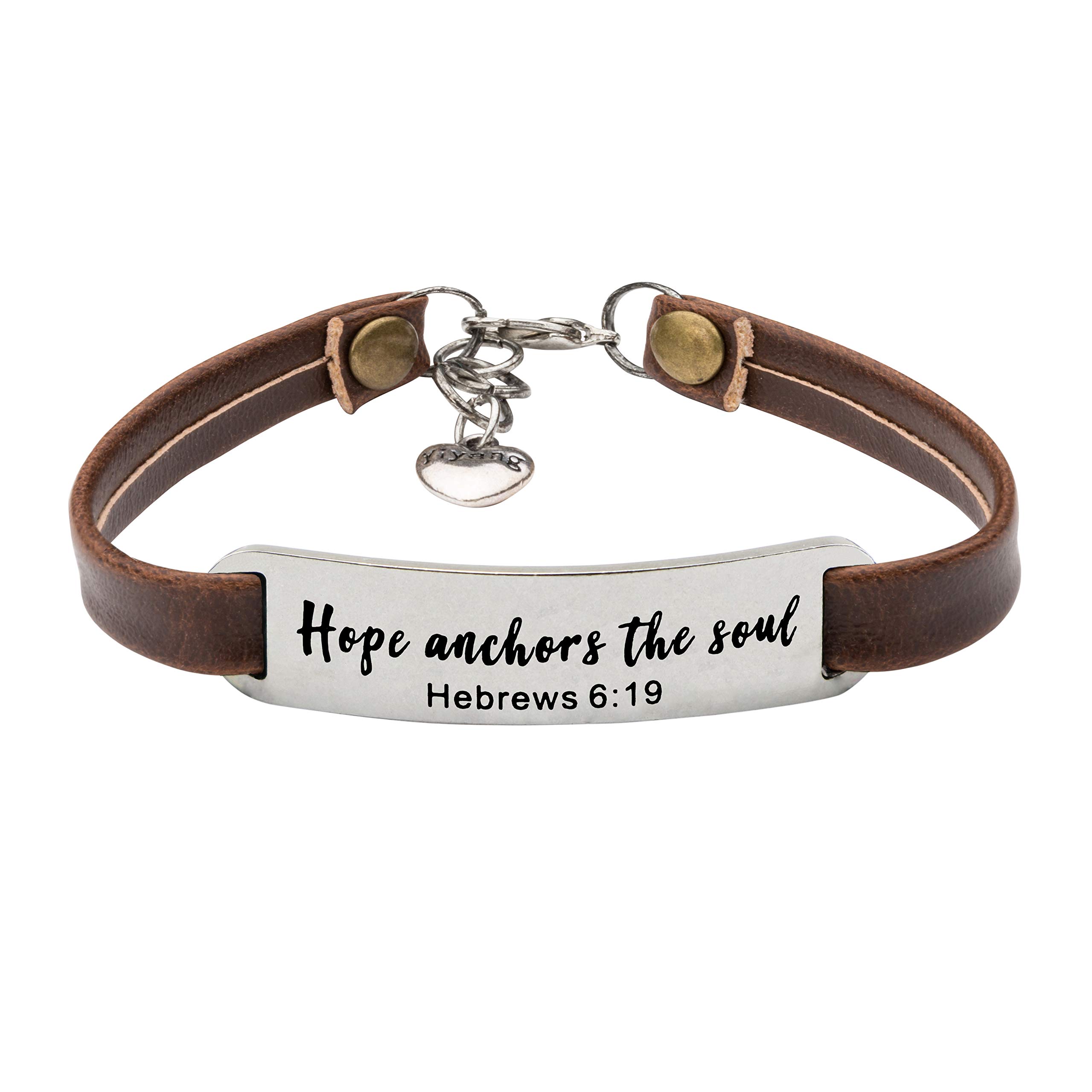 Inspirational Christian Leather Bracelet for Women & Teens - Faith Bible Verse Religious Jewelry - Perfect Christmas, Birthday & Baptism Gift for Women & Girls - Ideal for Church, Prayer & Daily Wear