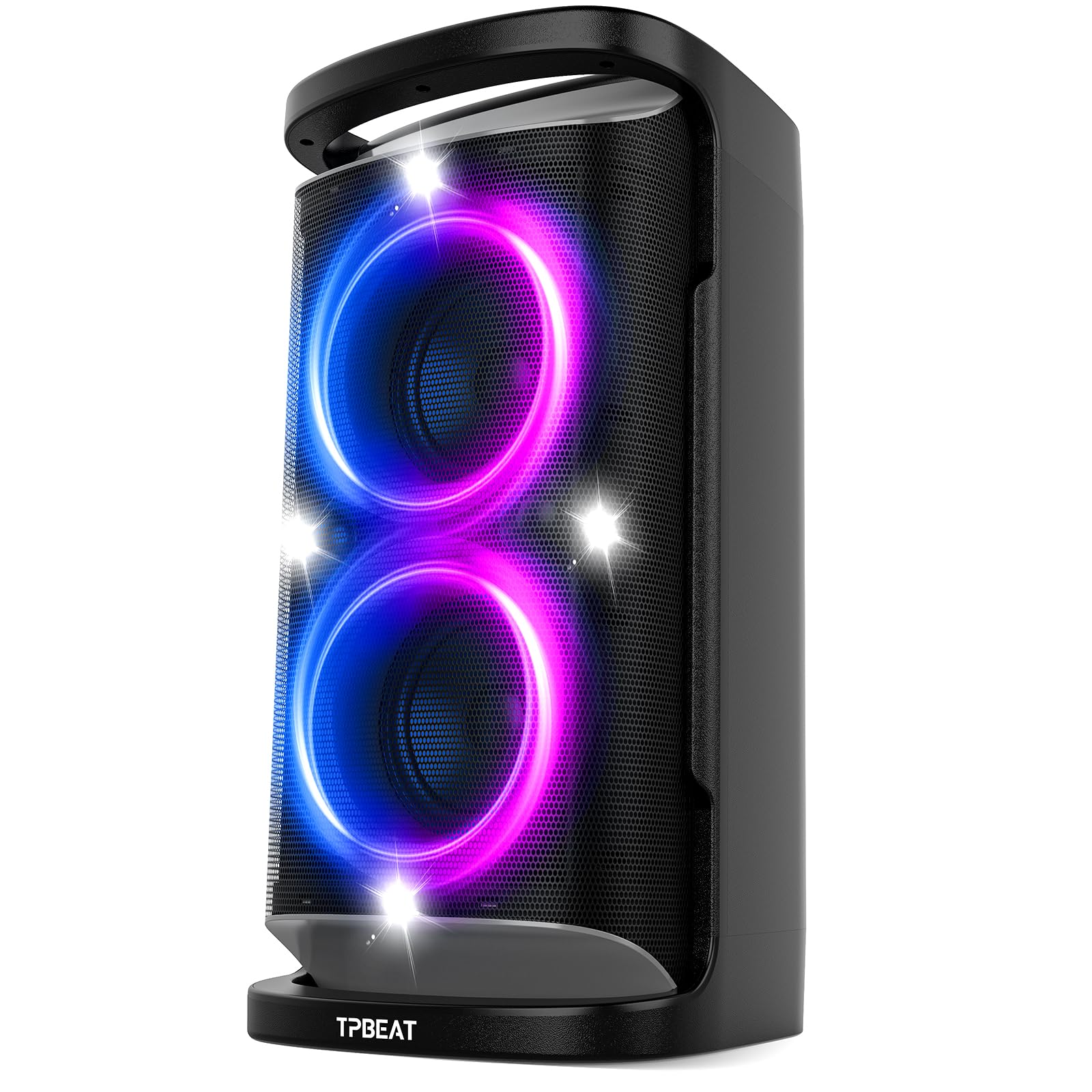 160W Portable Bluetooth Party Speaker with Deep Bass & LED Lights - 15H Battery, Fast Charging, Wireless Boombox for Outdoor Camping, Backyard Parties & Beach Gatherings