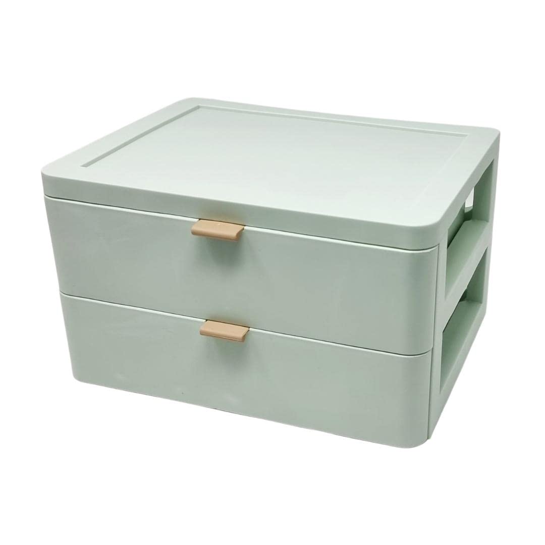 TG Thistle Gem Makeup Organizer - 3 Drawer Plastic Storage for Cosmetics & Jewelry | Compact Vanity Organizer for Dressing Table
