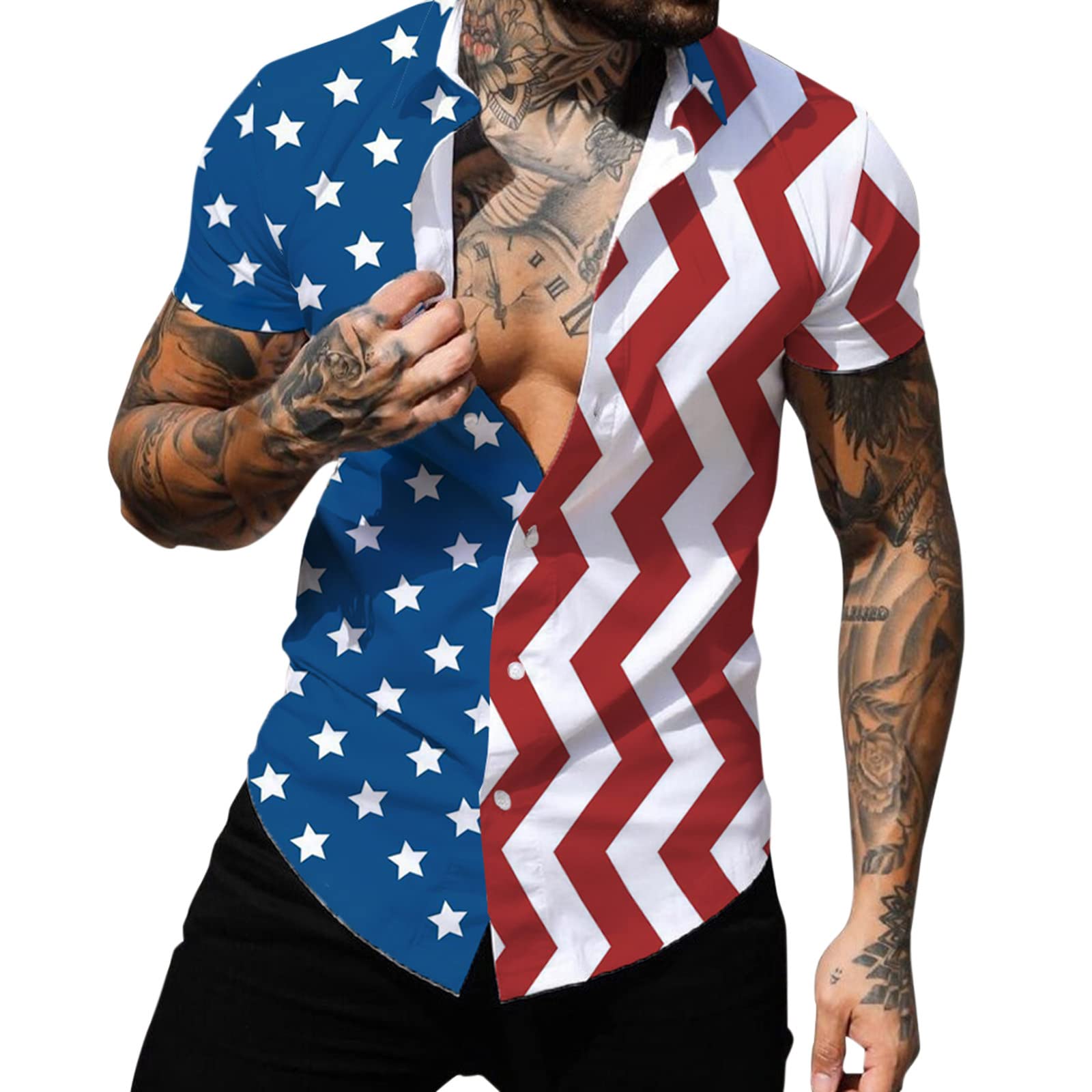 Men's Short Sleeve Button Down Shirts - Casual Summer T-Shirt Tops for Work, Travel & Outdoor Activities