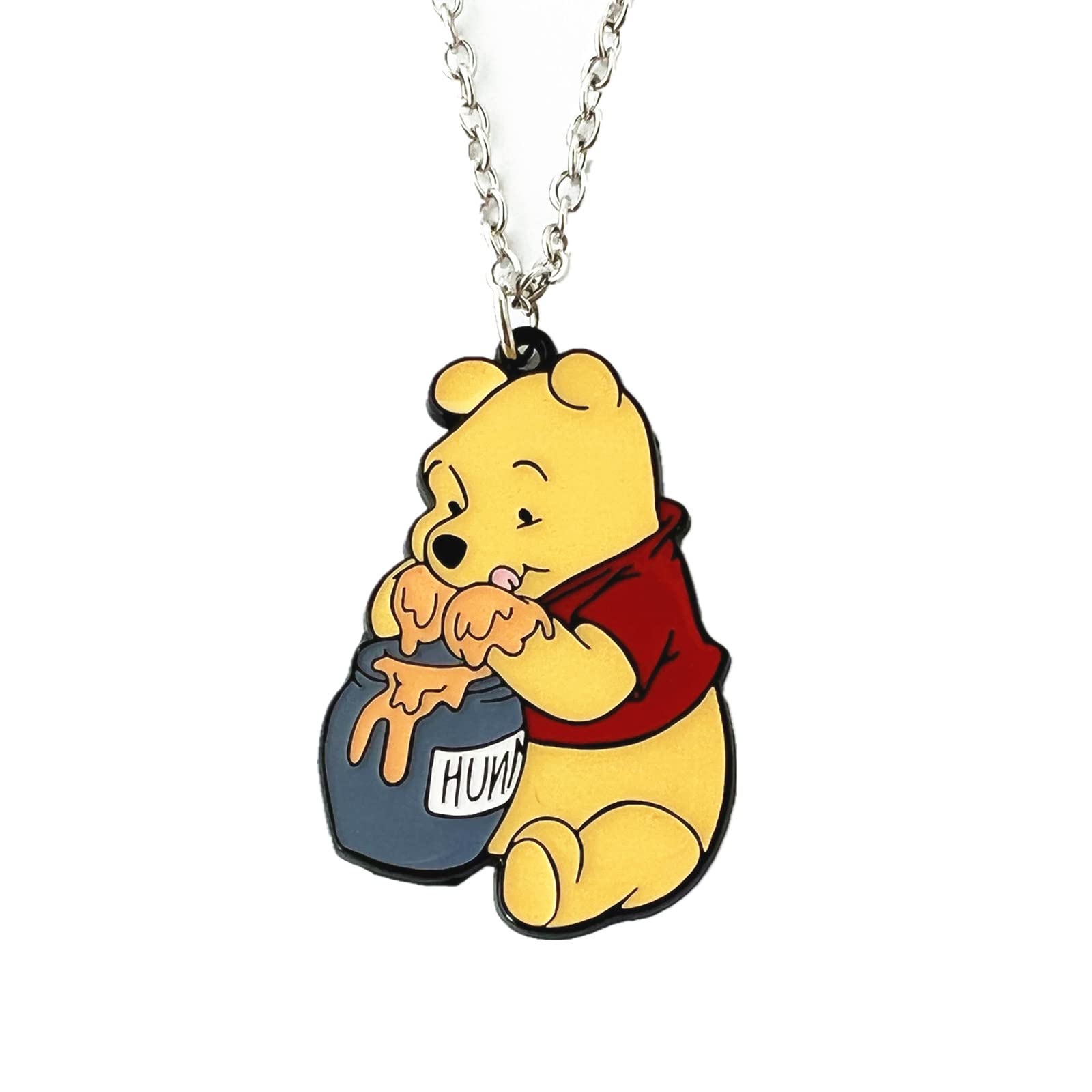 Winnie the Pooh Necklace - Cute Metal Anime Pendant for Boys, Girls & Women - Perfect Gift for Disney Fans & Jewelry Lovers (Great for Birthdays, Anniversaries & Everyday Wear)