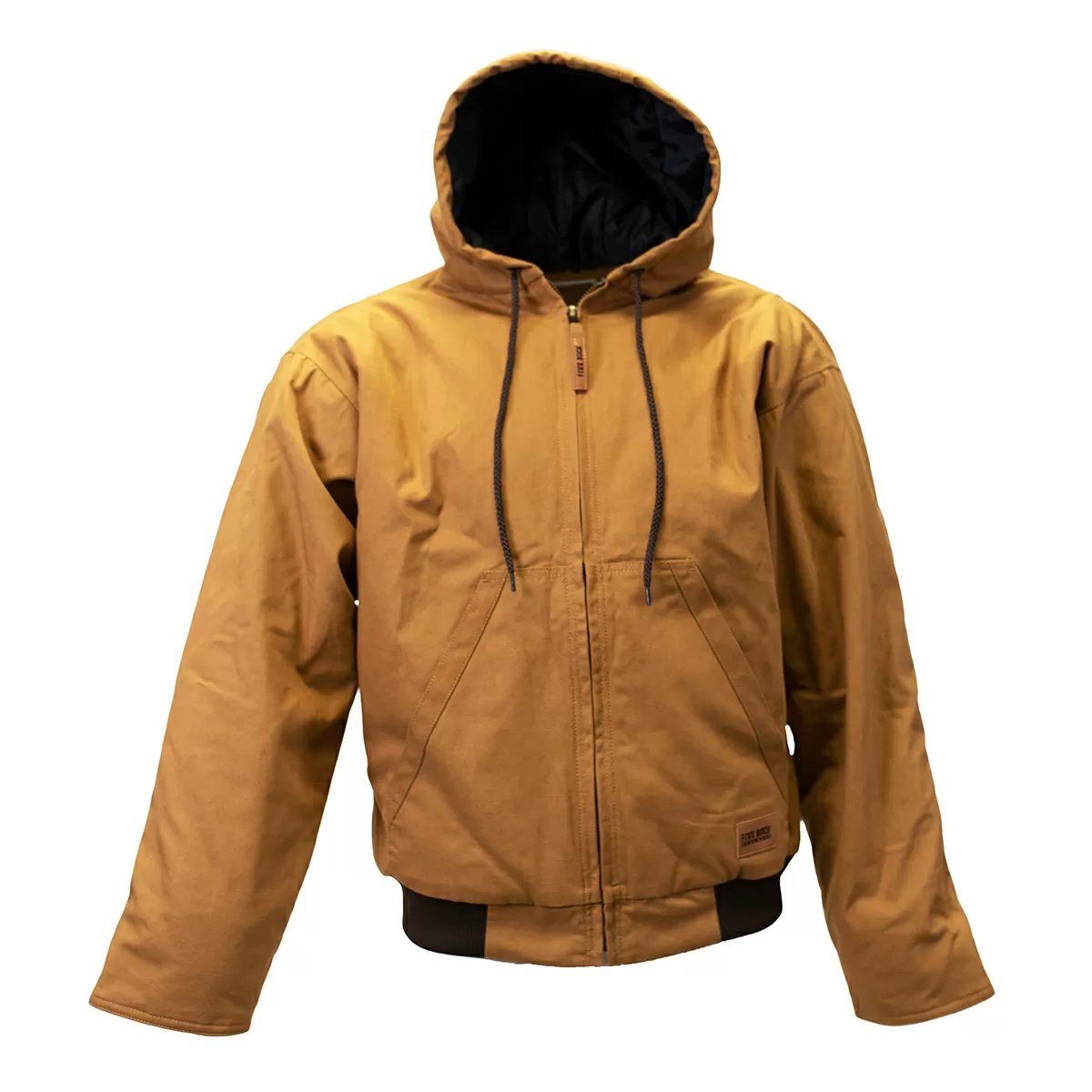 FIVE ROCK® Quilt Lined Hooded Jacket for Men & Women - Warm Winter Coat with Detachable Hood, Water-Resistant Outdoor Jacket for Hiking, Camping & Cold Weather Activities