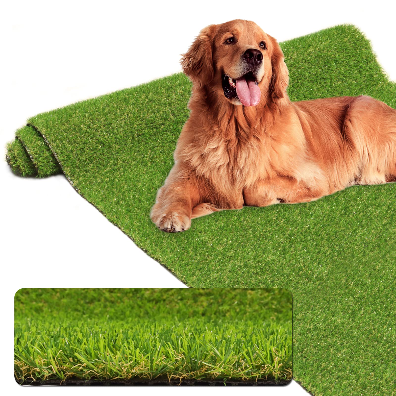 AYOHA 5' x 9' Realistic Artificial Turf Grass Mat - 0.8