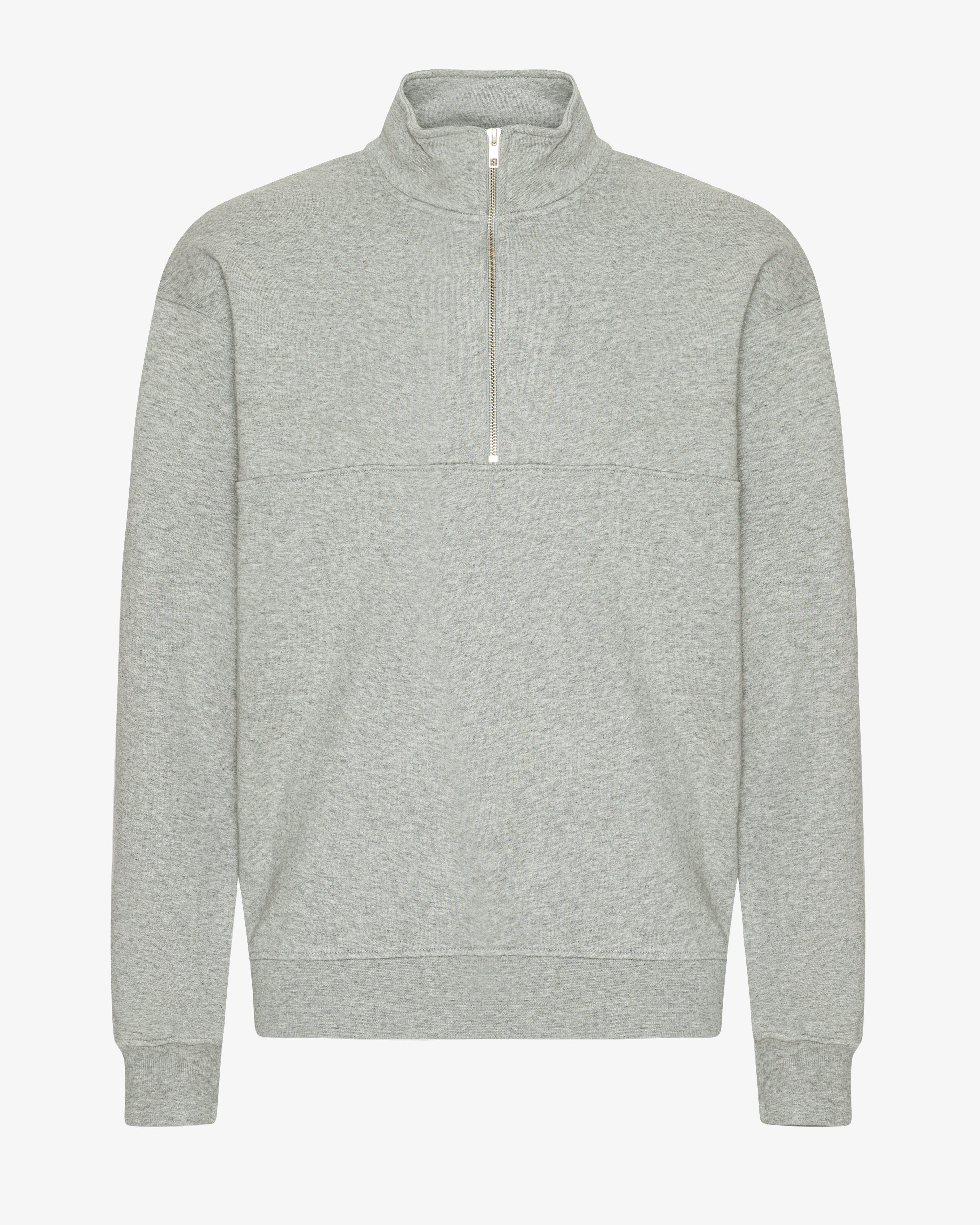 Organic Cotton Quarter Zip Sweatshirt for Men & Women | Heather Grey | Comfortable & Eco-Friendly | Perfect for Casual Wear & Outdoor Activities