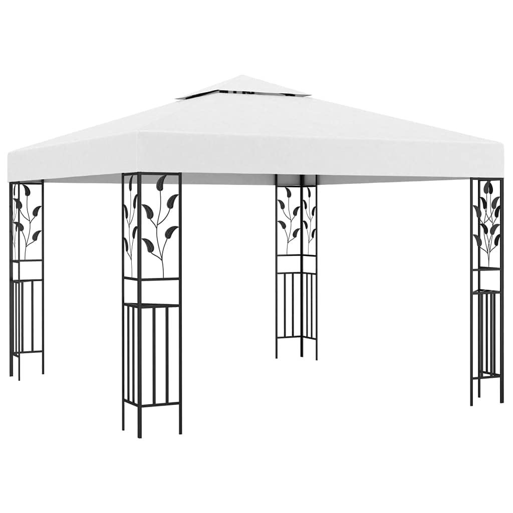 Premium White Outdoor Gazebo with UV-Resistant Canopy - 118.1
